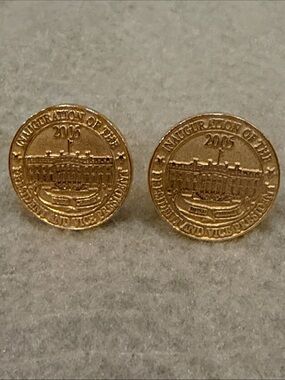 Gold-Tone Commemorative Coin Cufflinks - 2005 Inauguration US President